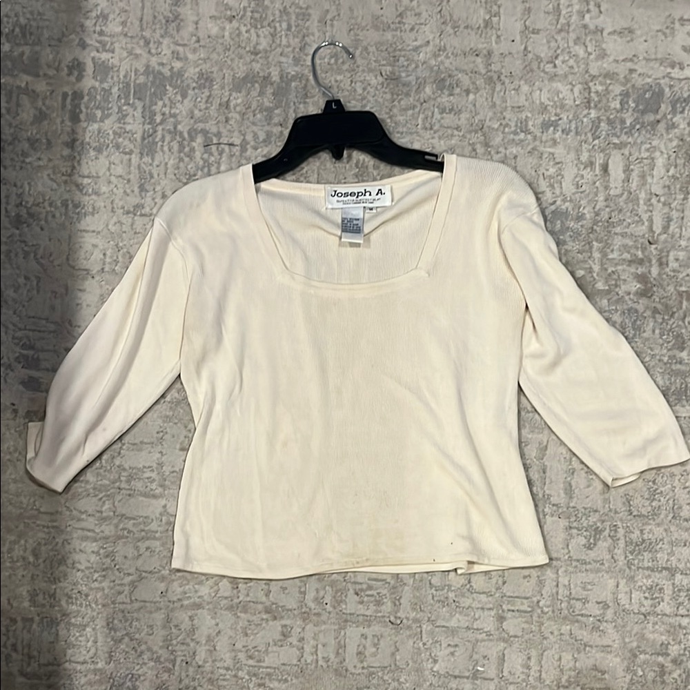 Joseph A Cream Fitted silk sweater
